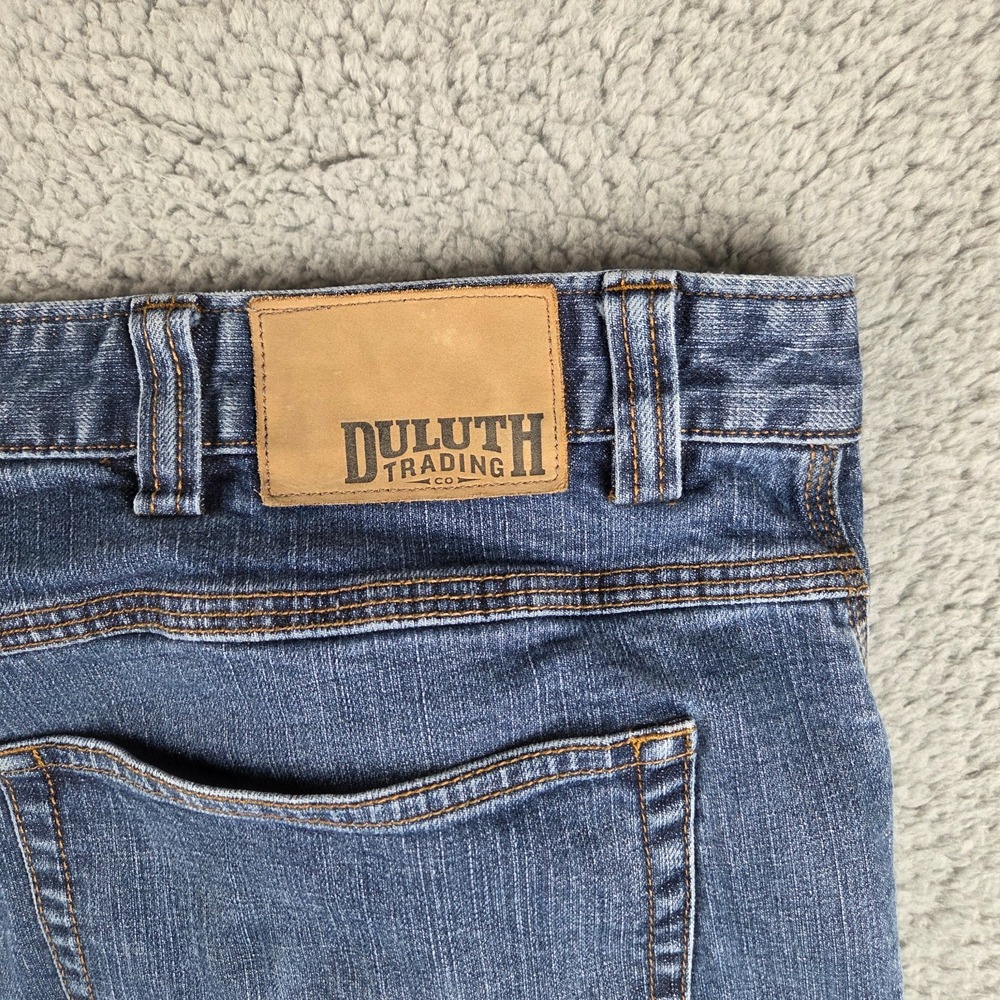 Duluth Trading Flex Ballroom Jeans Mens 46x30 (44x29) Blue Relaxed Fit Denim - Picture 12 of 12